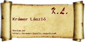 Krámer László névjegykártya