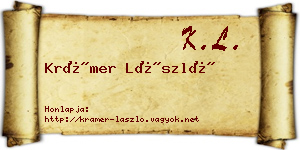 Krámer László névjegykártya